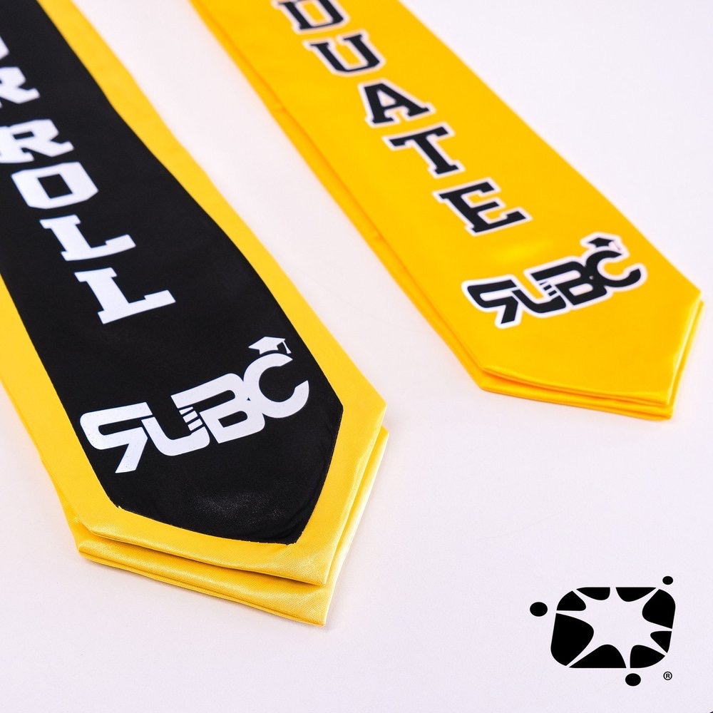 Black and gold custom graduation stoles